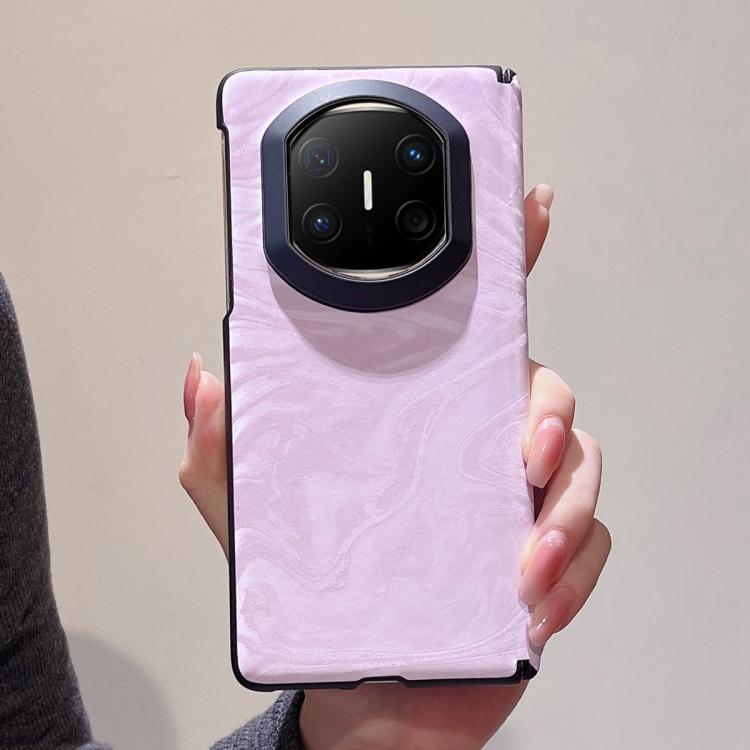 For Huawei Mate X6 Matte Skin Feel Black Frame Silk Flow Texture Pattern Shockproof Phone Case
