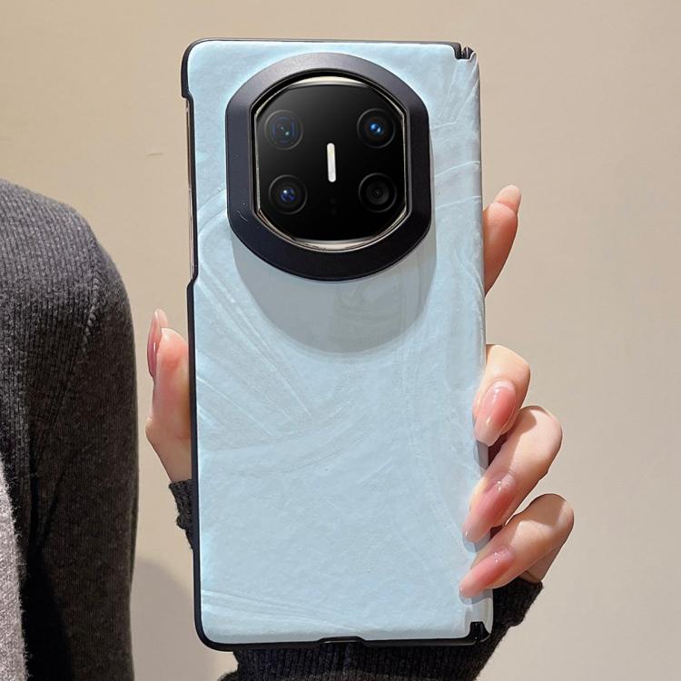 For Huawei Mate X6 Matte Skin Feel Black Frame Silk Flow Texture Pattern Shockproof Phone Case