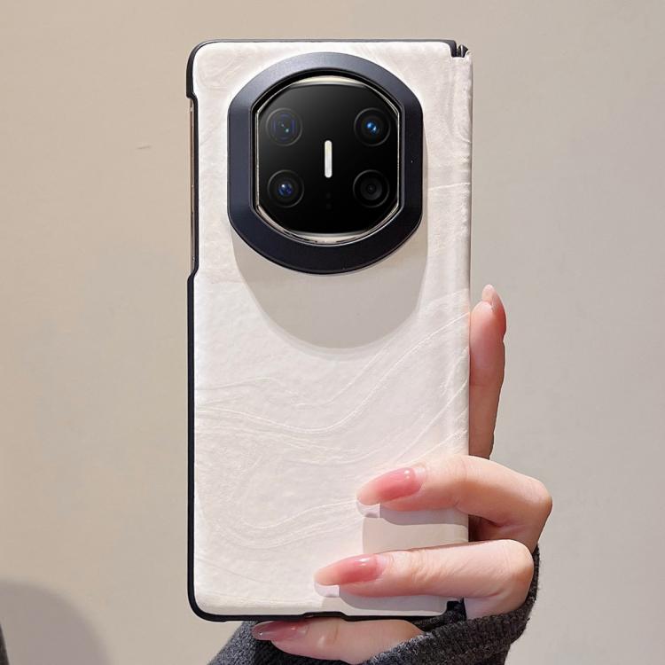 For Huawei Mate X6 Matte Skin Feel Black Frame Silk Flow Texture Pattern Shockproof Phone Case