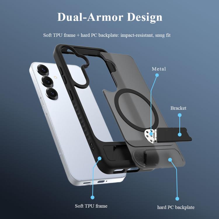 For Galaxy S26 5G LeReach Le-Chic Series Integrated Hidden Kickstand Magnetic Phone Case
