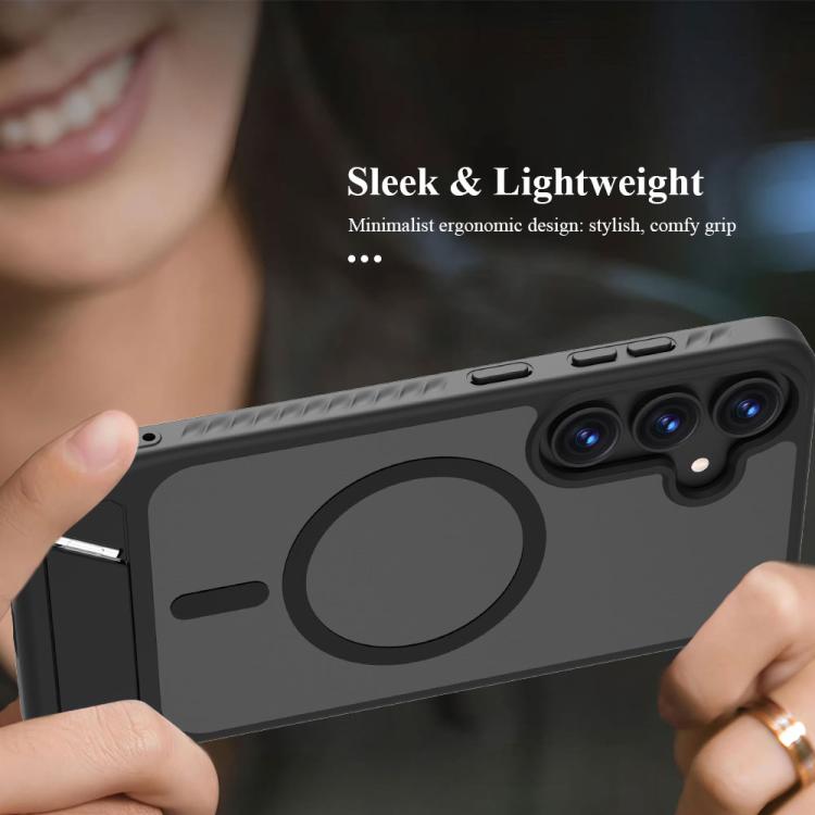 For Galaxy S25 FE 5G LeReach Le-Chic Series Integrated Hidden Kickstand Magnetic Phone Case