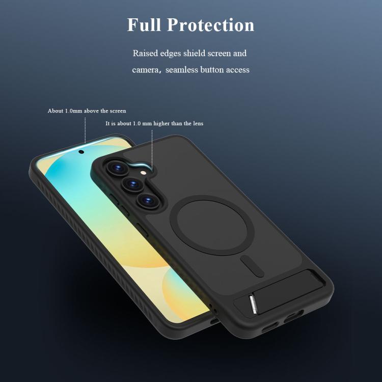 For Galaxy S25 FE 5G LeReach Le-Chic Series Integrated Hidden Kickstand Magnetic Phone Case