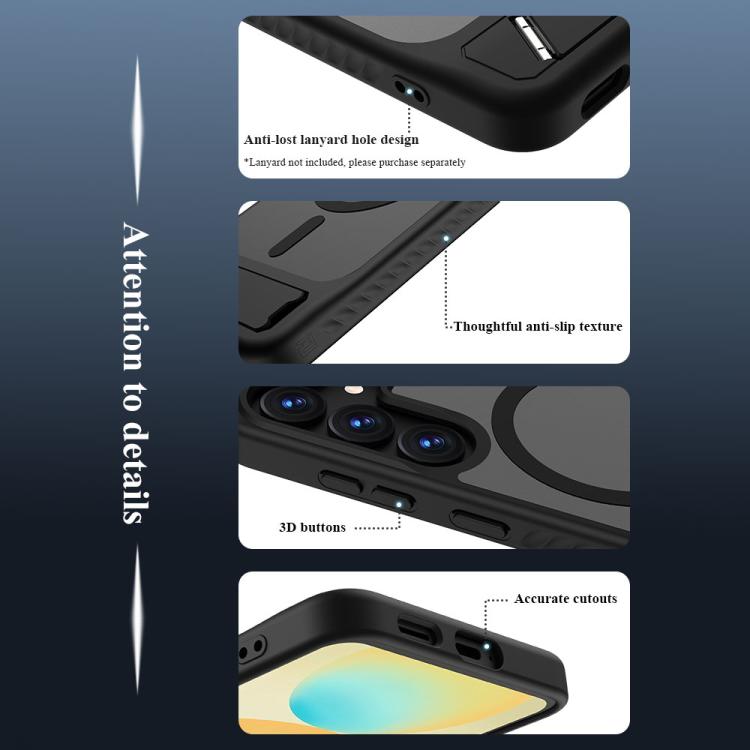 For Galaxy S25 FE 5G LeReach Le-Chic Series Integrated Hidden Kickstand Magnetic Phone Case