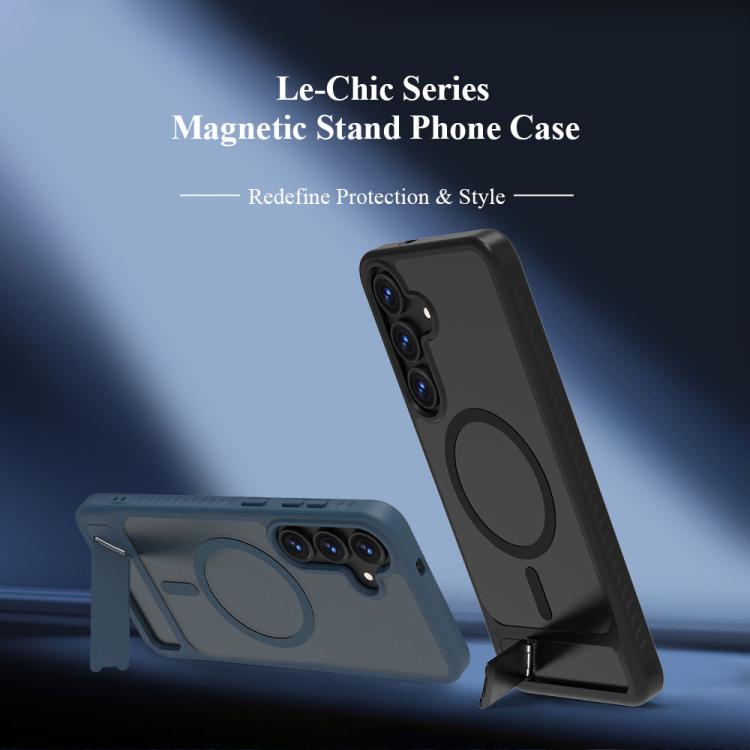 For Galaxy S25 FE 5G LeReach Le-Chic Series Integrated Hidden Kickstand Magnetic Phone Case