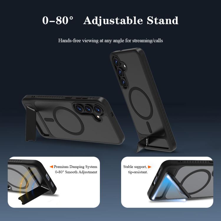 For Galaxy S25 FE 5G LeReach Le-Chic Series Integrated Hidden Kickstand Magnetic Phone Case