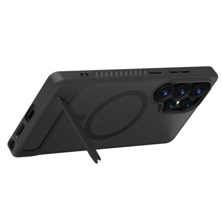 For Galaxy S25 Ultra 5G LeReach Le-Chic Series Integrated Hidden Kickstand Magnetic Phone Case