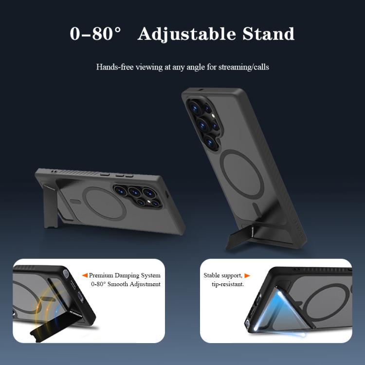 For Galaxy S25 Ultra 5G LeReach Le-Chic Series Integrated Hidden Kickstand Magnetic Phone Case