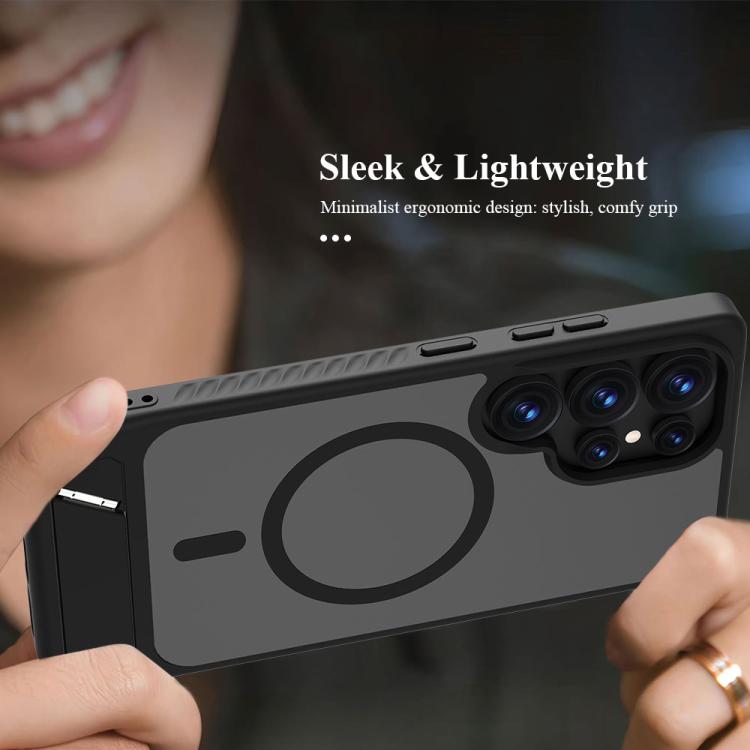 For Galaxy S25 Ultra 5G LeReach Le-Chic Series Integrated Hidden Kickstand Magnetic Phone Case