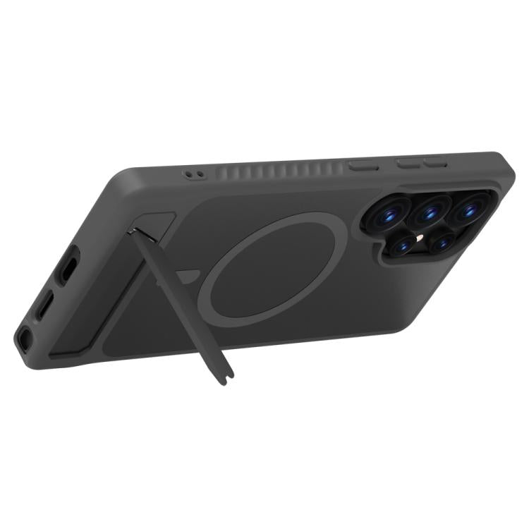 For Galaxy S25 Ultra 5G LeReach Le-Chic Series Integrated Hidden Kickstand Magnetic Phone Case