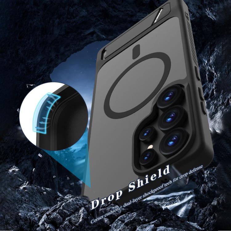 For Galaxy S25 Ultra 5G LeReach Le-Chic Series Integrated Hidden Kickstand Magnetic Phone Case