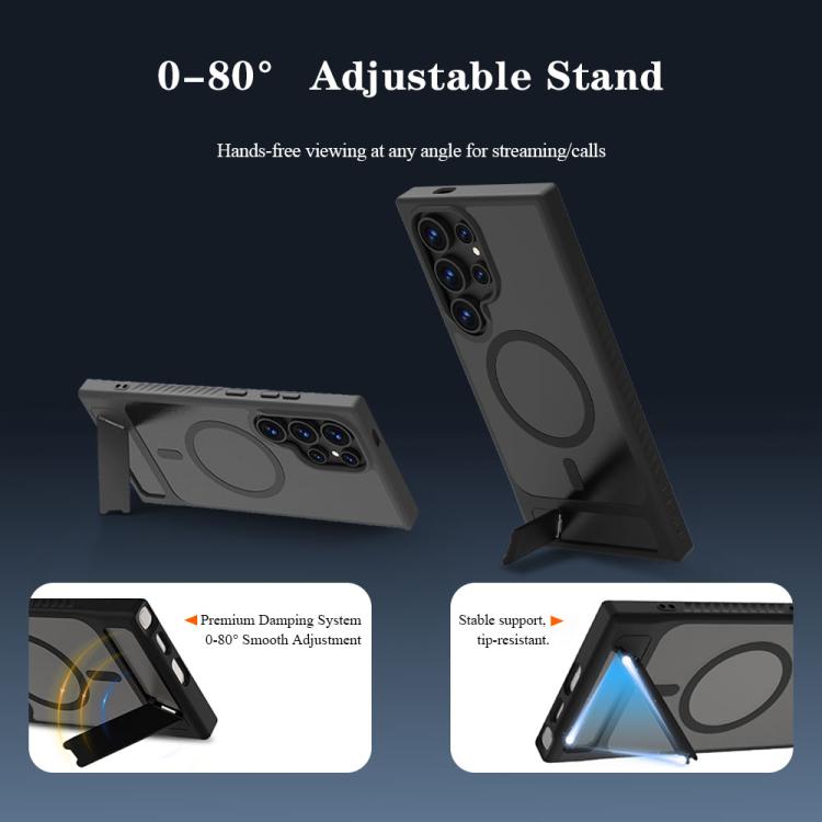 For Galaxy S24 Ultra 5G LeReach Le-Chic Series Integrated Hidden Kickstand Magnetic Phone Case