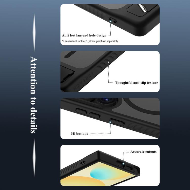For Galaxy S24 Ultra 5G LeReach Le-Chic Series Integrated Hidden Kickstand Magnetic Phone Case