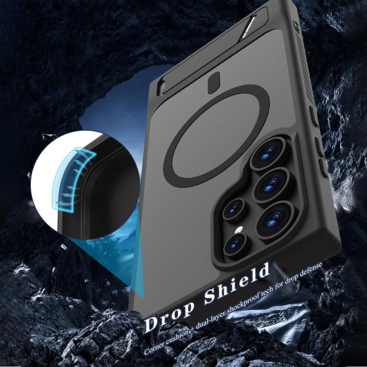 For Galaxy S24 Ultra 5G LeReach Le-Chic Series Integrated Hidden Kickstand Magnetic Phone Case