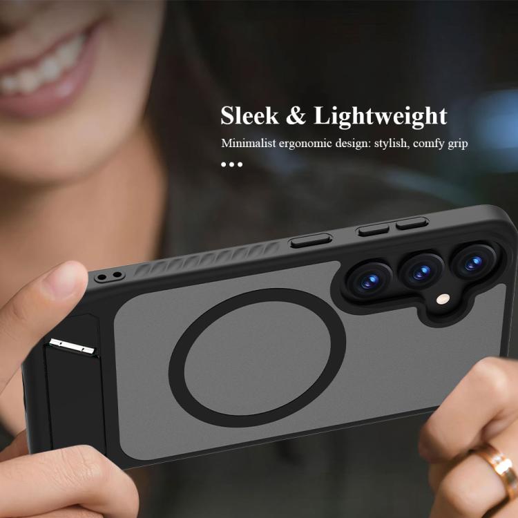 For Galaxy S24 5G/S25 5G LeReach Le-Chic Series Integrated Hidden Kickstand Magnetic Phone Case
