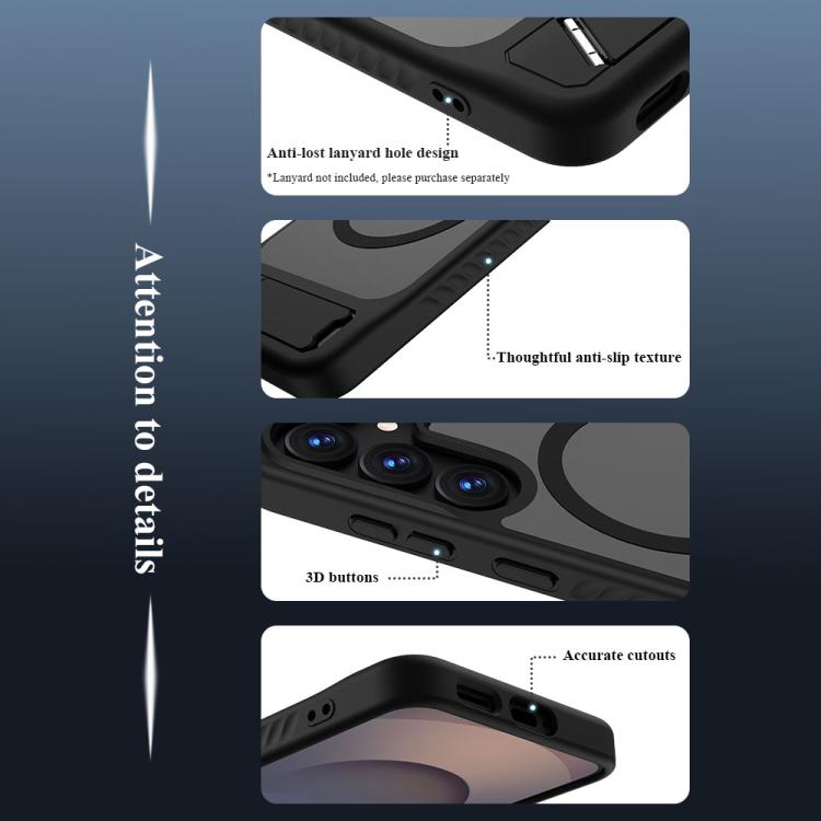 For Galaxy S24 5G/S25 5G LeReach Le-Chic Series Integrated Hidden Kickstand Magnetic Phone Case