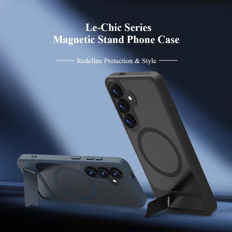 For Galaxy S24 5G/S25 5G LeReach Le-Chic Series Integrated Hidden Kickstand Magnetic Phone Case