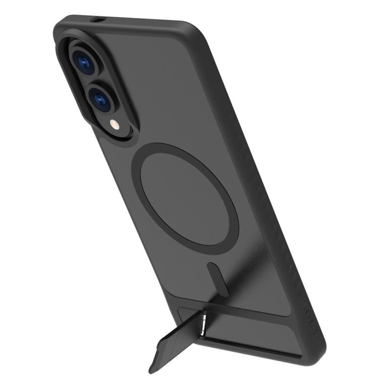 For Galaxy S25 Edge 5G LeReach Le-Chic Series Integrated Hidden Kickstand Magnetic Phone Case