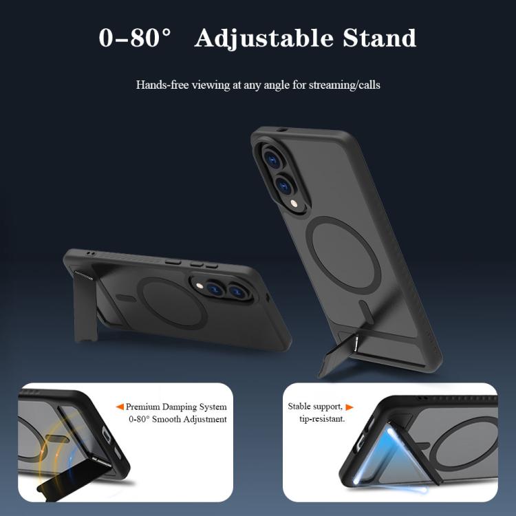 For Galaxy S25 Edge 5G LeReach Le-Chic Series Integrated Hidden Kickstand Magnetic Phone Case