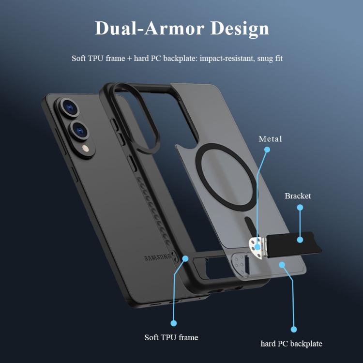 For Galaxy S25 Edge 5G LeReach Le-Chic Series Integrated Hidden Kickstand Magnetic Phone Case