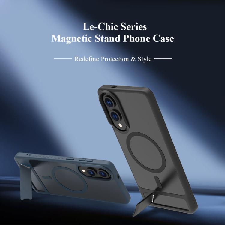 For Galaxy S25 Edge 5G LeReach Le-Chic Series Integrated Hidden Kickstand Magnetic Phone Case