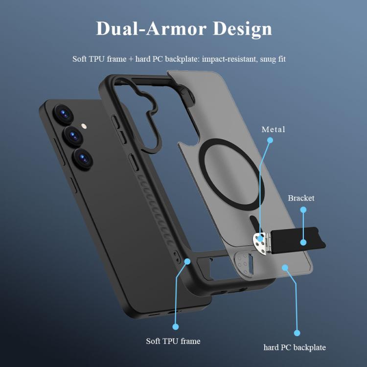 For Galaxy S24+ / S25+ 5G LeReach Le-Chic Series Integrated Hidden Kickstand Magnetic Phone Case
