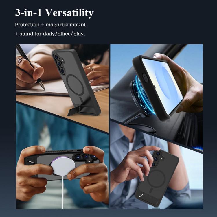 For Galaxy S24+ / S25+ 5G LeReach Le-Chic Series Integrated Hidden Kickstand Magnetic Phone Case