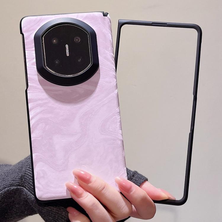For Huawei Mate X7 Matte Skin Feel Black Frame Silk Flow Texture Pattern Phone Case with Frame