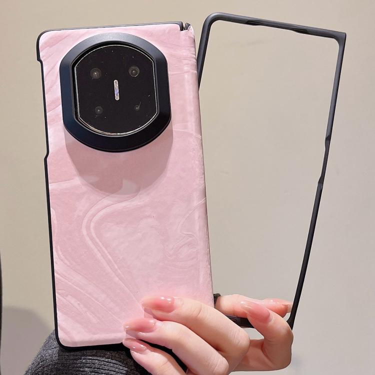 For Huawei Mate X7 Matte Skin Feel Black Frame Silk Flow Texture Pattern Phone Case with Frame