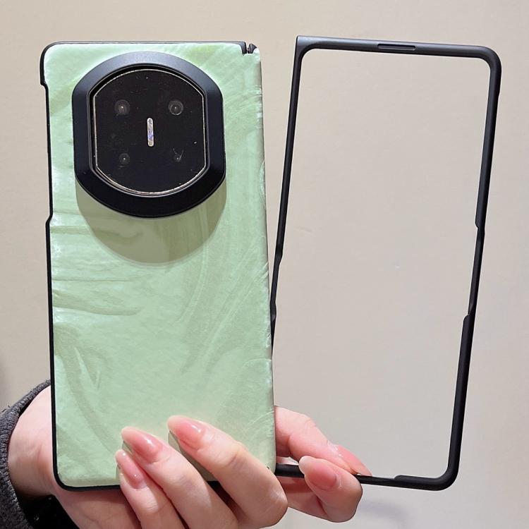 For Huawei Mate X7 Matte Skin Feel Black Frame Silk Flow Texture Pattern Phone Case with Frame