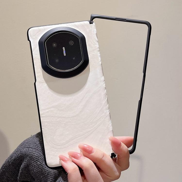 For Huawei Mate X7 Matte Skin Feel Black Frame Silk Flow Texture Pattern Phone Case with Frame