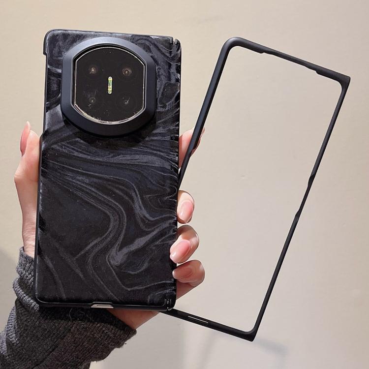 For Huawei Mate X7 Matte Skin Feel Black Frame Silk Flow Texture Pattern Phone Case with Frame
