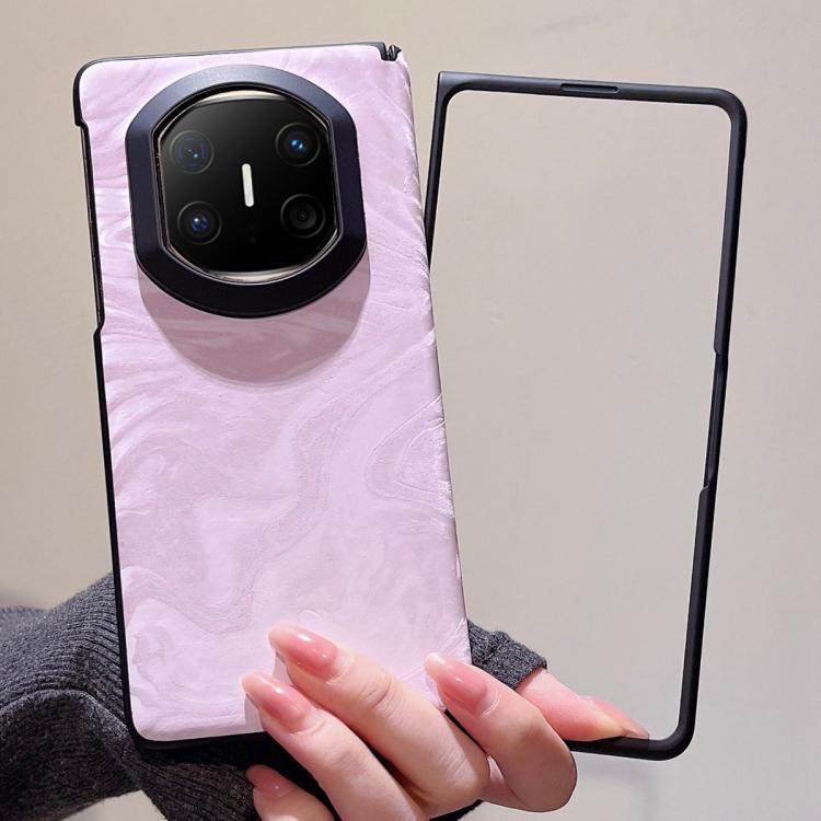 For Huawei Mate X6 Matte Skin Feel Black Frame Silk Flow Texture Pattern Phone Case with Frame