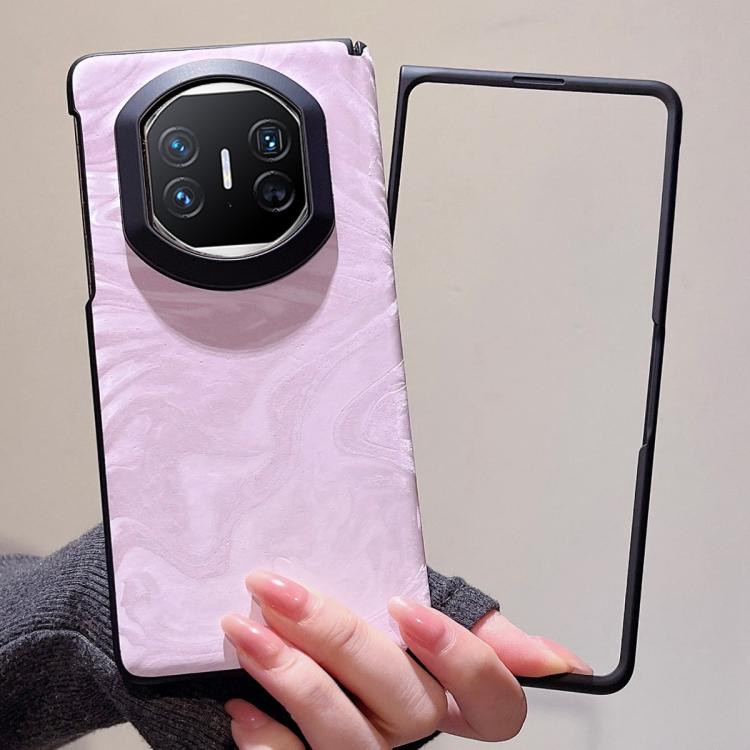 For Huawei Mate X5 Matte Skin Feel Black Frame Silk Flow Texture Pattern Phone Case with Frame