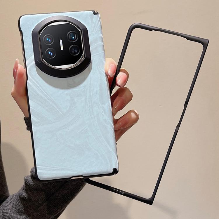 For Huawei Mate X5 Matte Skin Feel Black Frame Silk Flow Texture Pattern Phone Case with Frame