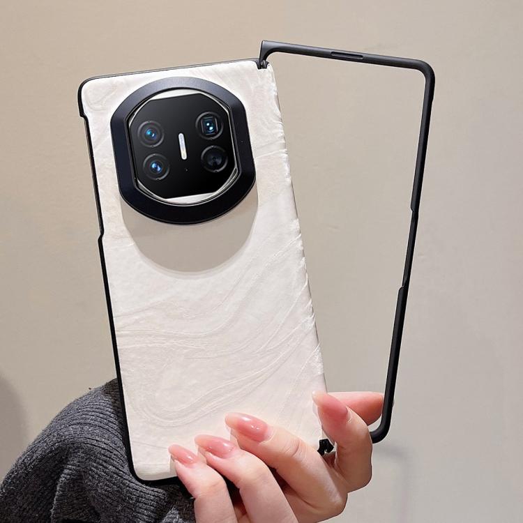 For Huawei Mate X5 Matte Skin Feel Black Frame Silk Flow Texture Pattern Phone Case with Frame
