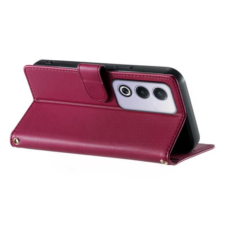 For OPPO A3 Pro Global / K12x 5G Cute Cats Magnetic Closure Vegan Leather Phone Case with Strap