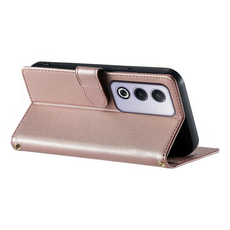 For OPPO A3 Pro Global / K12x 5G Cute Cats Magnetic Closure Vegan Leather Phone Case with Strap