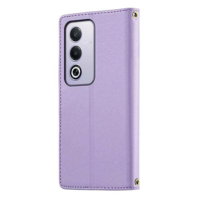 For OPPO A3 Pro Global / K12x 5G Cute Cats Magnetic Closure Vegan Leather Phone Case with Strap