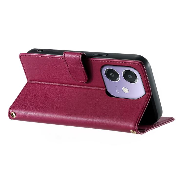 For OPPO A3x 5G / 4G India Cute Cats Magnetic Closure Vegan Leather Phone Case with Strap