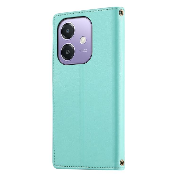 For OPPO A3x 5G / 4G India Cute Cats Magnetic Closure Vegan Leather Phone Case with Strap