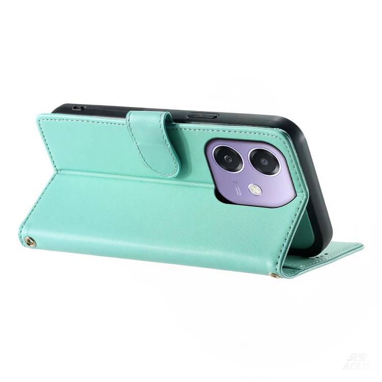 For OPPO A3x 5G / 4G India Cute Cats Magnetic Closure Vegan Leather Phone Case with Strap