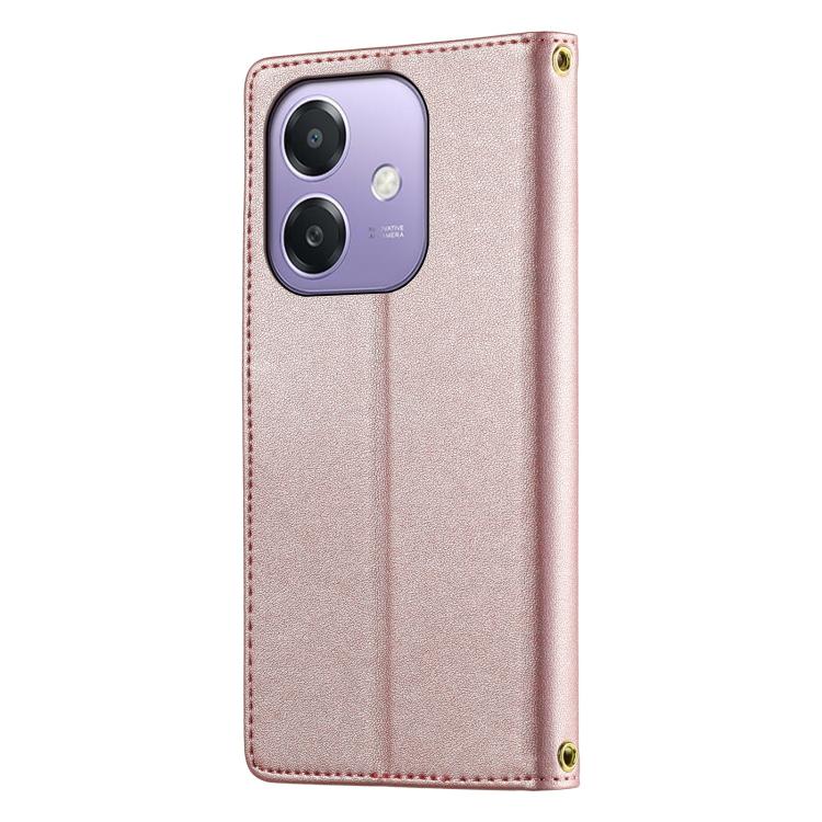For OPPO A3x 5G / 4G India Cute Cats Magnetic Closure Vegan Leather Phone Case with Strap