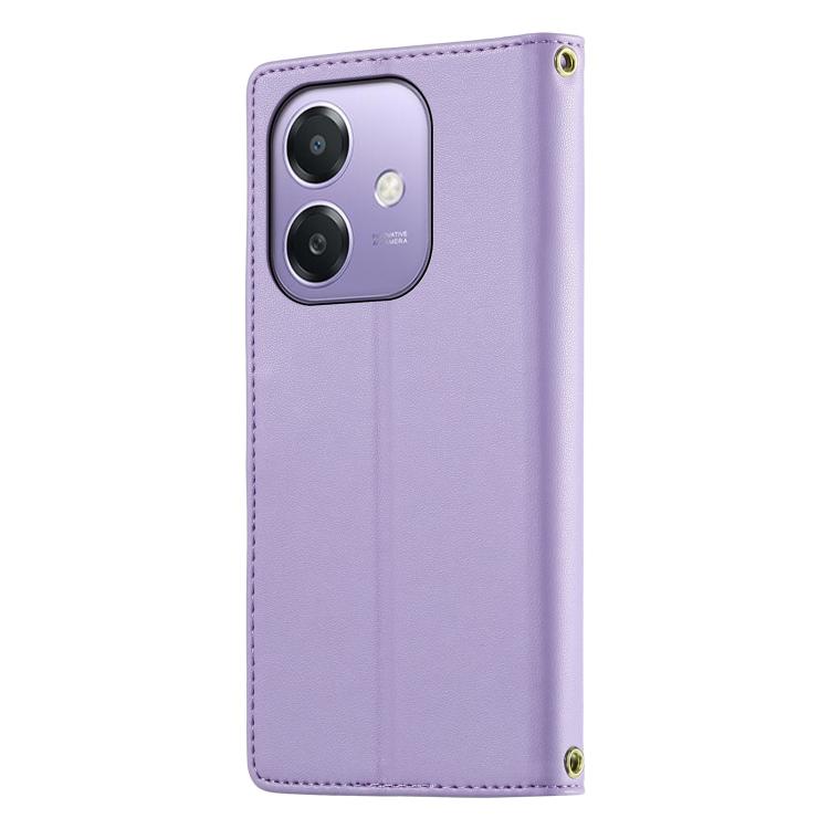 For OPPO A3x 5G / 4G India Cute Cats Magnetic Closure Vegan Leather Phone Case with Strap