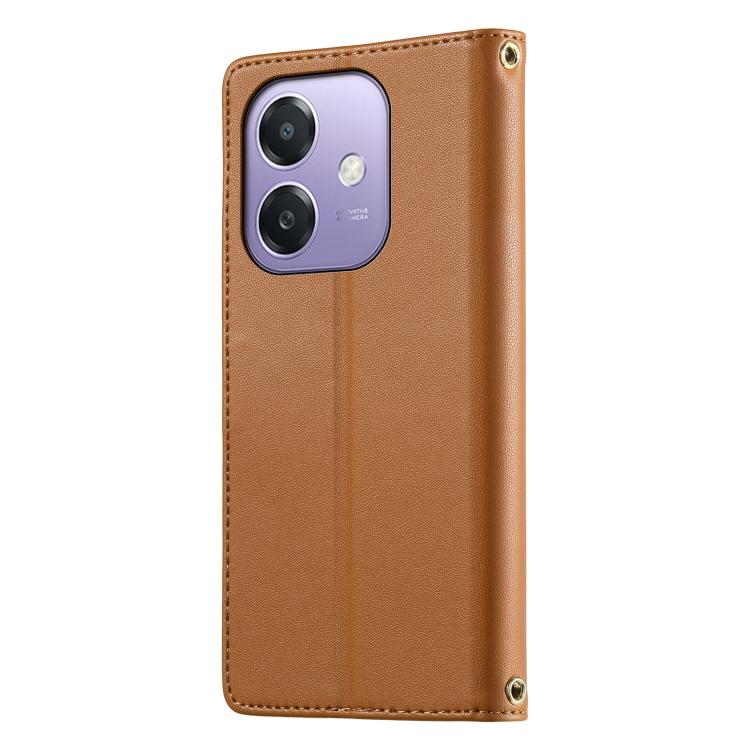 For OPPO A3x 5G / 4G India Cute Cats Magnetic Closure Vegan Leather Phone Case with Strap