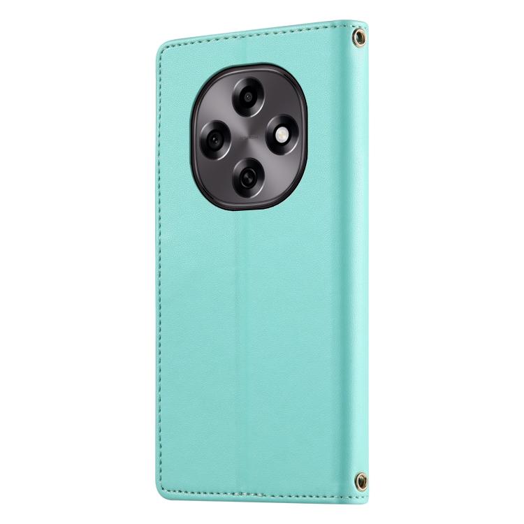 For OPPO A6 Pro 5G / 4G Global Cute Cats Magnetic Closure Vegan Leather Phone Case with Strap