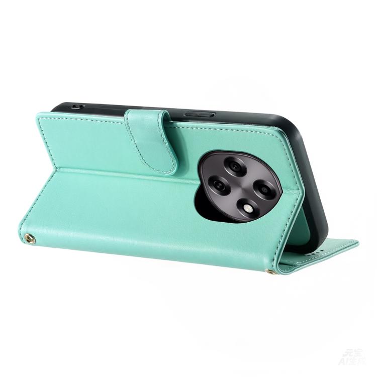 For OPPO A6 Pro 5G / 4G Global Cute Cats Magnetic Closure Vegan Leather Phone Case with Strap
