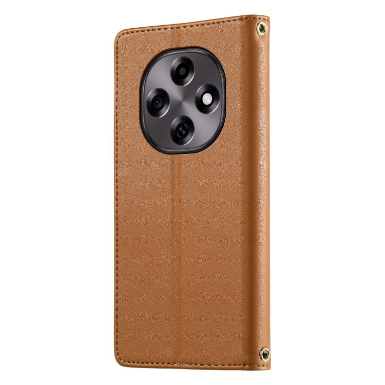 For OPPO A6 Pro 5G / 4G Global Cute Cats Magnetic Closure Vegan Leather Phone Case with Strap