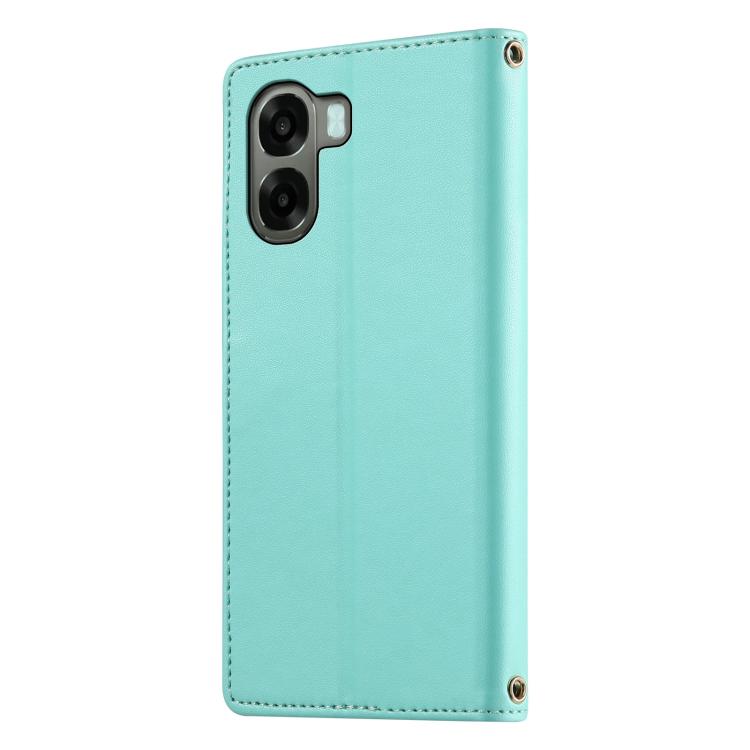 For OPPO A6x 5G / A6 5G Cute Cats Magnetic Closure Vegan Leather Phone Case with Strap