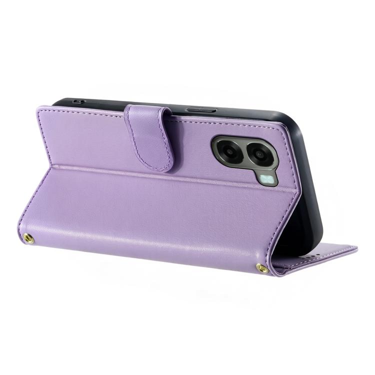 For OPPO A6x 5G / A6 5G Cute Cats Magnetic Closure Vegan Leather Phone Case with Strap