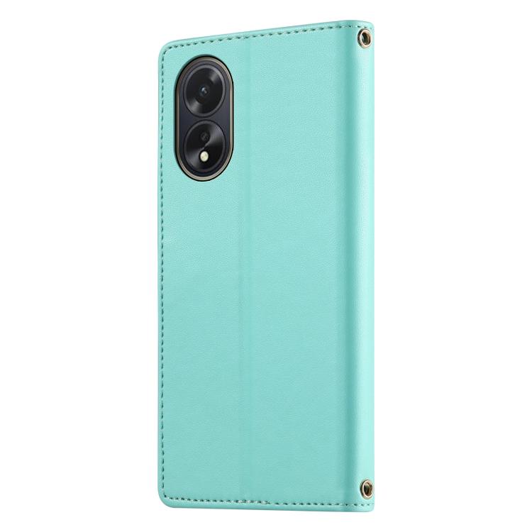 For OPPO A18 4G / A38 4G Cute Cats Magnetic Closure Vegan Leather Phone Case with Strap